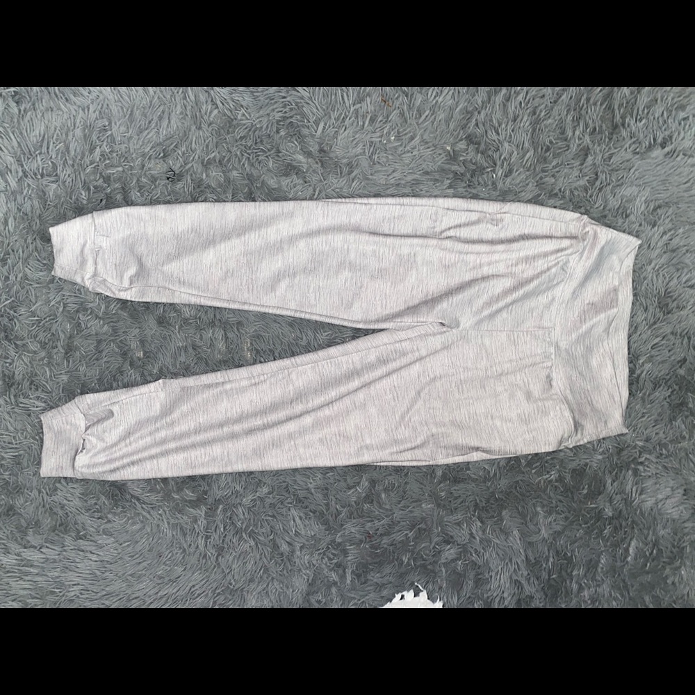 Rachel Zoe athletic joggers, white and grey.
